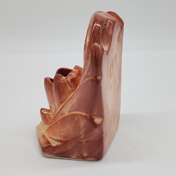 Vintage McCoy Lily Bud Flower Vase Bookend Signed - Picture 8 of 10